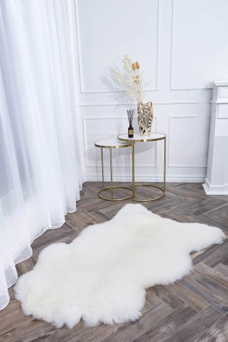 Genuine natural sheepskin white – medium