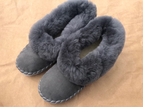 Sheepskin slippers – regional handmade slippers – grey