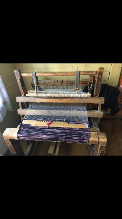 The whole process of rug production is done with an over 100-year-old wooden machine and long hand work.