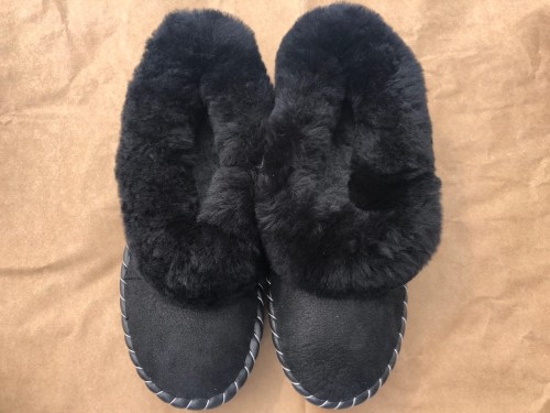 Hooglanders pantoffels - Regionale Bamboe - zwart