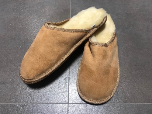 Kapcie premium - ze skóry owczej - miodowe