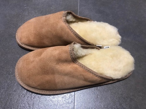 Kapcie premium - ze skóry owczej - miodowe