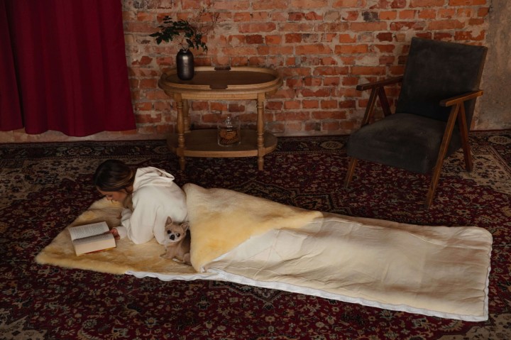 śpiwór dla dorosłych ze skóry merynos leczniczej